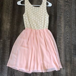 Classy Pastel Pink and Cream Dress.